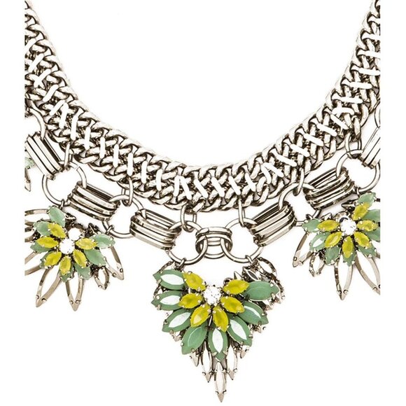 5/$100 SALE - BGBGMAxAzria Floral Stone Aqua Combo Necklace - Picture 2 of 8